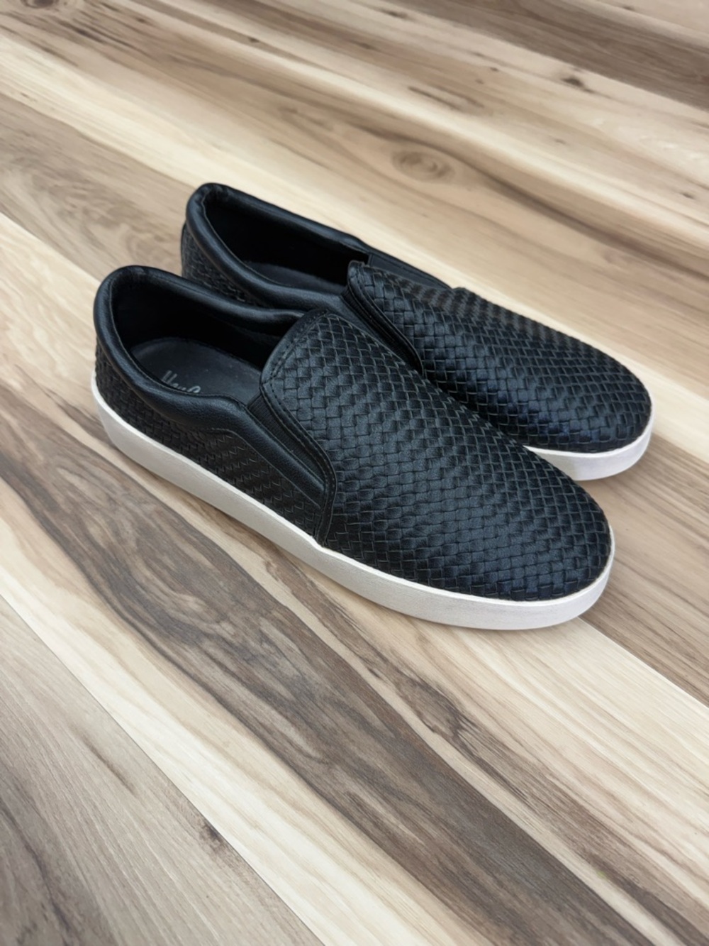 Hey Girl Women's Black Woven Slip-On Loafers